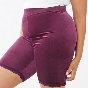 Forever 21 plum ribbed biker shorts